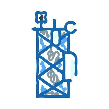 Communication tower doodle transmitting wireless signal technology Stock Illustration