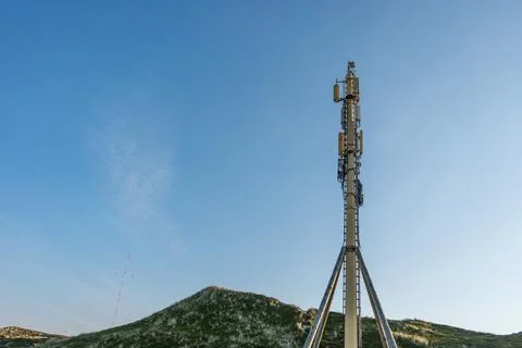Communication Tower in the Dunes. Stock Photos