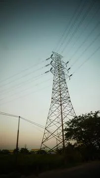 Communication tower, electrical tower, power grip, telecommunication tower,.. Stock Photos