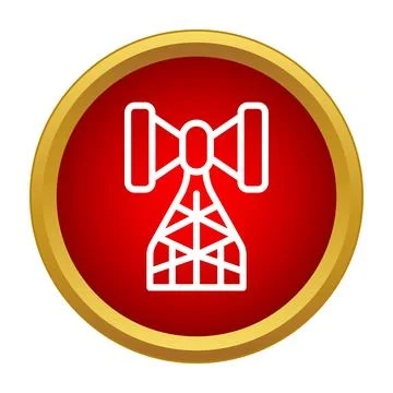 Communication tower icon sending broadcast signal concept Stock-Illustration