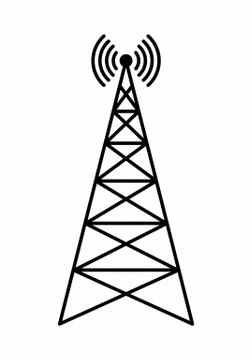 Communication tower illustration Stock Illustration