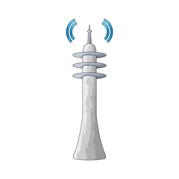 Communication tower illustration Stock Illustration