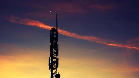 Communication tower for internet antennas 動画素材 123300273
