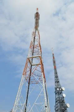 Communication tower mast Stock Photos