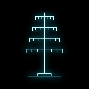 Communication tower neon glowing line icon Stock Illustration
