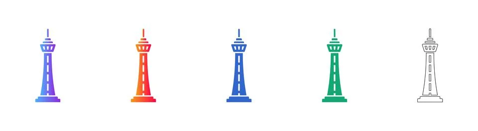 Communication Tower Network Icons 스톡 일러스트