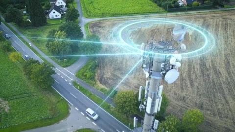 Communication tower scans and detects in... | Stock Video | Pond5
