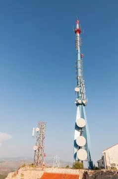 Communication tower on Srd hill Stock Photos