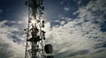 communication tower time lapse grey moody sky with clouds HD Footage