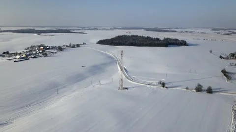Communication tower winter time of the year sunny weather shooting Stock Footage 172229771