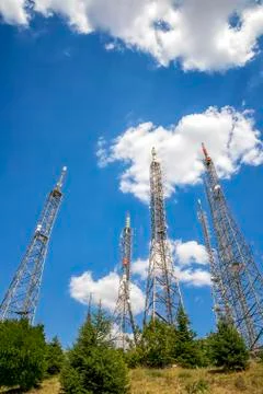 Communication towers Stock Photos