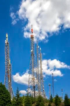 Communication towers Stock Photos