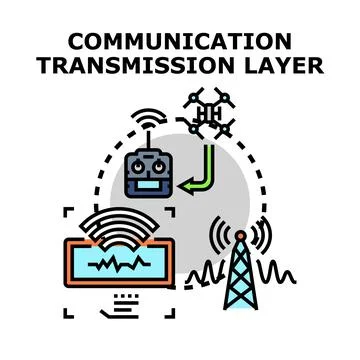 Communication transmission layer connecting digital devices and networks 库存插图