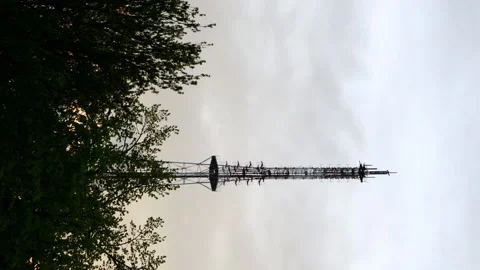 Communication TV tower timelapse Stock Footage 91152558