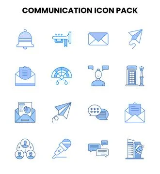 Communication Two Colour Graphics Icons Pack Illustrazione stock
