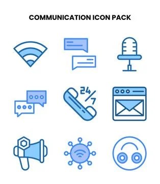 Communication Two Colour Scalable Icons Pack Stock Illustration