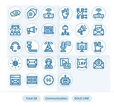 Communication Ultimate Vector Package with 28 256x256 Bold Line PIXEL Perfe.. Stock Illustration