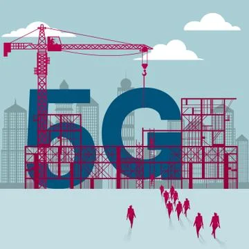 Communication is under construction. Stock Illustration