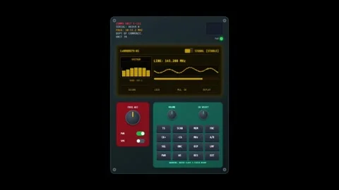 Communication Unit Digital User Interface with Waveform Display 스톡 동영상 348198699