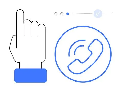 Communication, user interface, customer service, interactions, progress track Stockillustratie