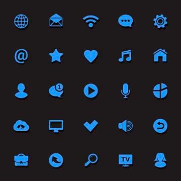 Communication vector blue icons 스톡 일러스트