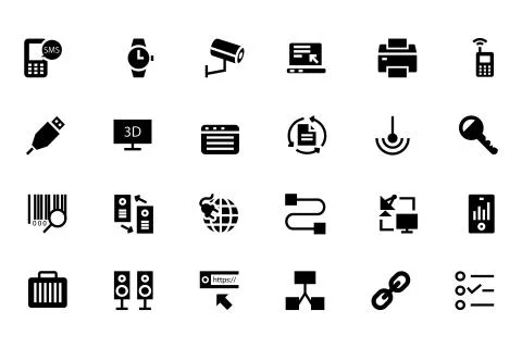 Communication Vector Icons Set Illustrazione stock