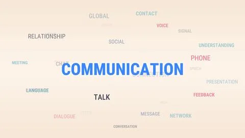 Communication vector illustration word cloud with rotating 3D sphere keywor.. Stock Illustration