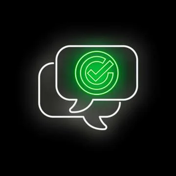 Communication verification approval concept neon light sign Stock Illustration