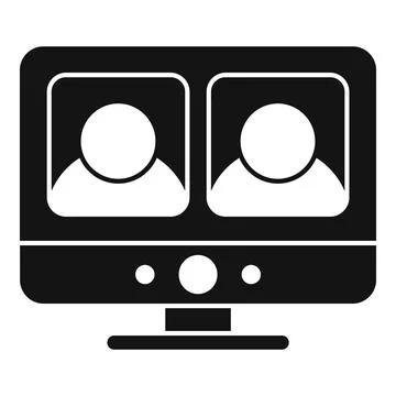 Communication video call icon, simple style 스톡 일러스트