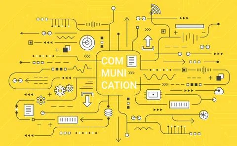 Communication visualization connection concept. Technology data array visual Illustrazione stock