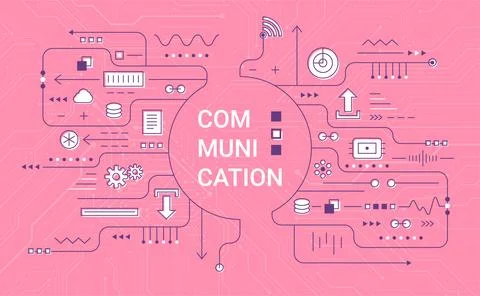 Communication visualization connection concept. Technology data array visual Illustrazione stock