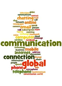 Communication, word cloud concept Stock Illustration