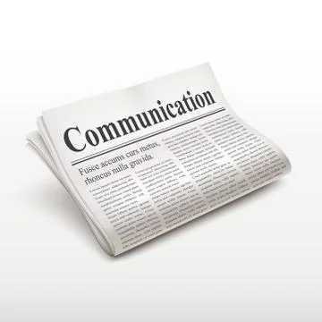 Communication word on newspaper Stock Illustration