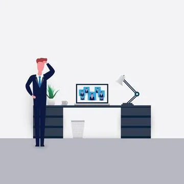 Communication, Work from Home Office During the Global Pandemic - Problems,.. 스톡 일러스트