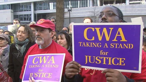 Communication Workers of America union Stock Footage 1088475