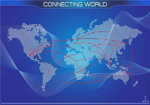 Communication world map illustration Stock Illustration