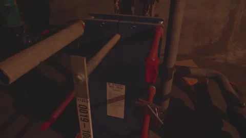 Communications in the basement of a high-rise building Stock Footage 132494560