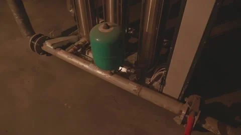 Communications in the basement of a high-rise building Stock Footage 132494583