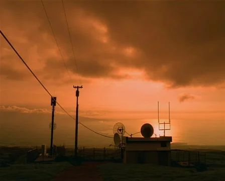 Communications Building at Sunset PAL Stock Footage 523804