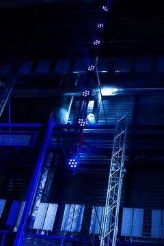 Communications on the ceiling of the sports complex. Stock Photos
