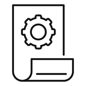 Communications engineer document icon, outline style イラスト素材