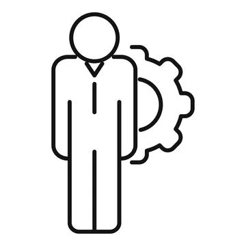 Communications engineer icon, outline style Stock Illustration