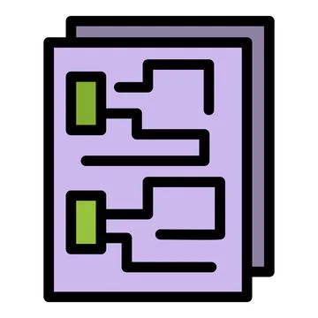 Communications engineer plan icon color outline vector Stock Illustration