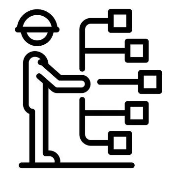 Communications engineer scheme icon, outline style 库存插图