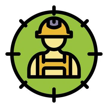 Communications engineer target icon color outline vector Illustrazione stock