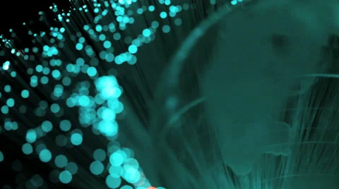 Communications fiber optics and globe Stock Footage 34347488