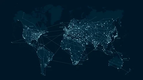Communications global technology, analyzing financial statistics display Stock Footage 121606765