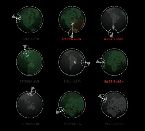 Communications globes stack Stock Footage 95228121