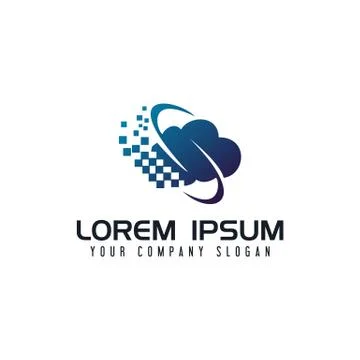 Communications internet cloud logo design concept template Stock Illustration