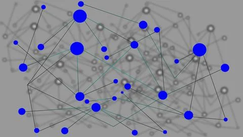 Communications network data process activity, data connect technology illus.. 库存插图